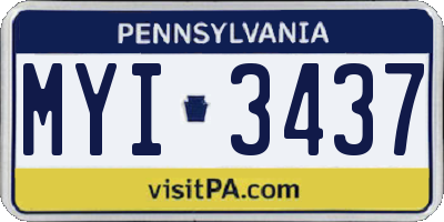 PA license plate MYI3437