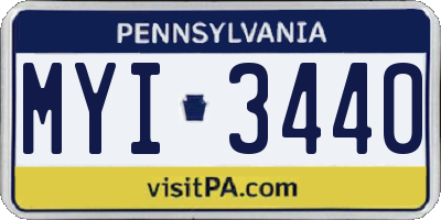 PA license plate MYI3440