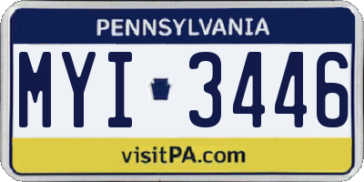 PA license plate MYI3446