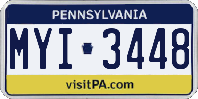 PA license plate MYI3448
