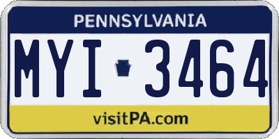 PA license plate MYI3464