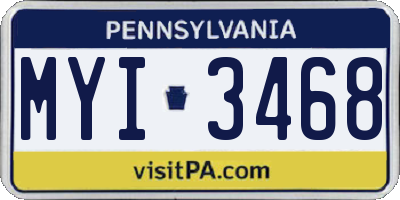 PA license plate MYI3468