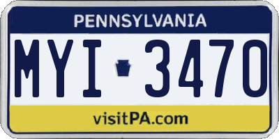 PA license plate MYI3470