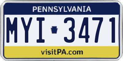 PA license plate MYI3471
