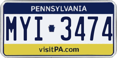PA license plate MYI3474