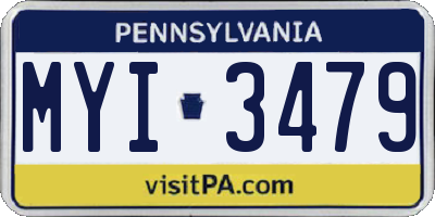 PA license plate MYI3479