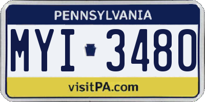 PA license plate MYI3480