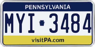 PA license plate MYI3484