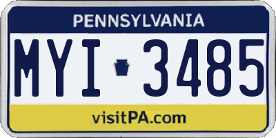 PA license plate MYI3485