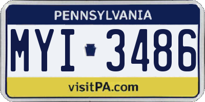 PA license plate MYI3486