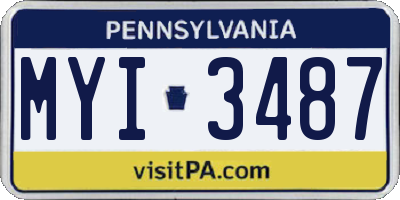 PA license plate MYI3487