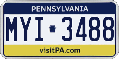 PA license plate MYI3488