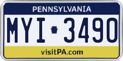 PA license plate MYI3490