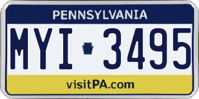 PA license plate MYI3495