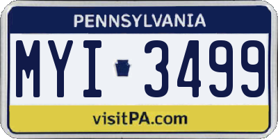 PA license plate MYI3499
