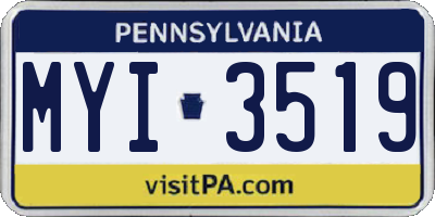 PA license plate MYI3519