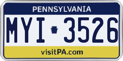 PA license plate MYI3526