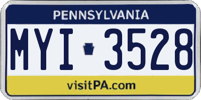 PA license plate MYI3528