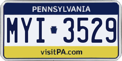 PA license plate MYI3529