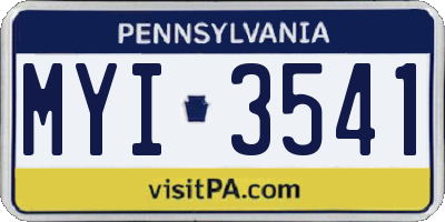 PA license plate MYI3541