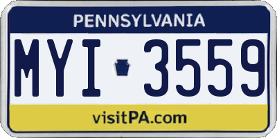 PA license plate MYI3559