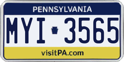 PA license plate MYI3565