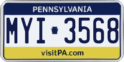 PA license plate MYI3568