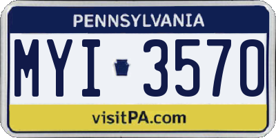 PA license plate MYI3570