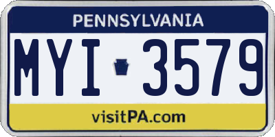 PA license plate MYI3579