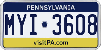 PA license plate MYI3608