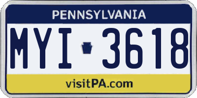 PA license plate MYI3618