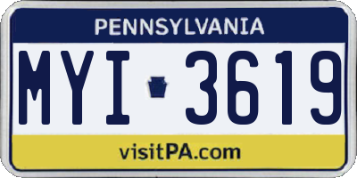 PA license plate MYI3619