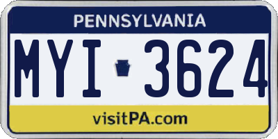 PA license plate MYI3624