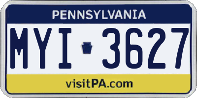 PA license plate MYI3627