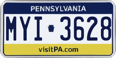 PA license plate MYI3628