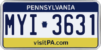 PA license plate MYI3631