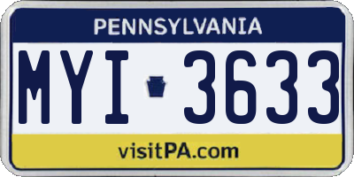 PA license plate MYI3633