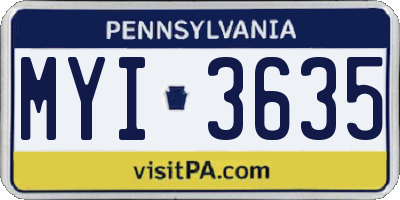 PA license plate MYI3635
