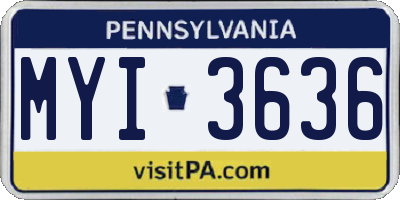 PA license plate MYI3636