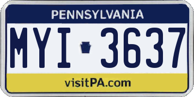 PA license plate MYI3637