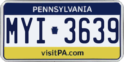 PA license plate MYI3639