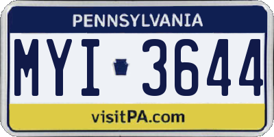PA license plate MYI3644