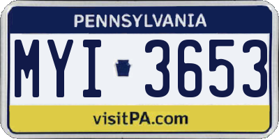 PA license plate MYI3653