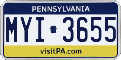 PA license plate MYI3655