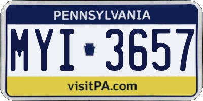 PA license plate MYI3657