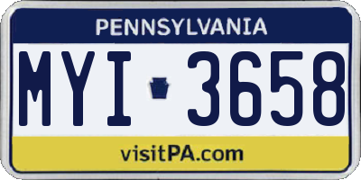 PA license plate MYI3658