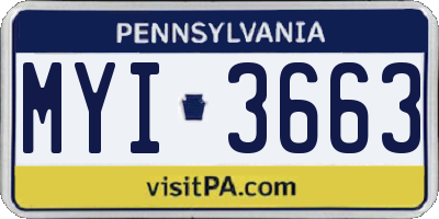 PA license plate MYI3663