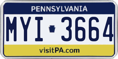 PA license plate MYI3664