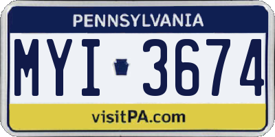 PA license plate MYI3674