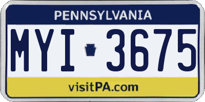 PA license plate MYI3675